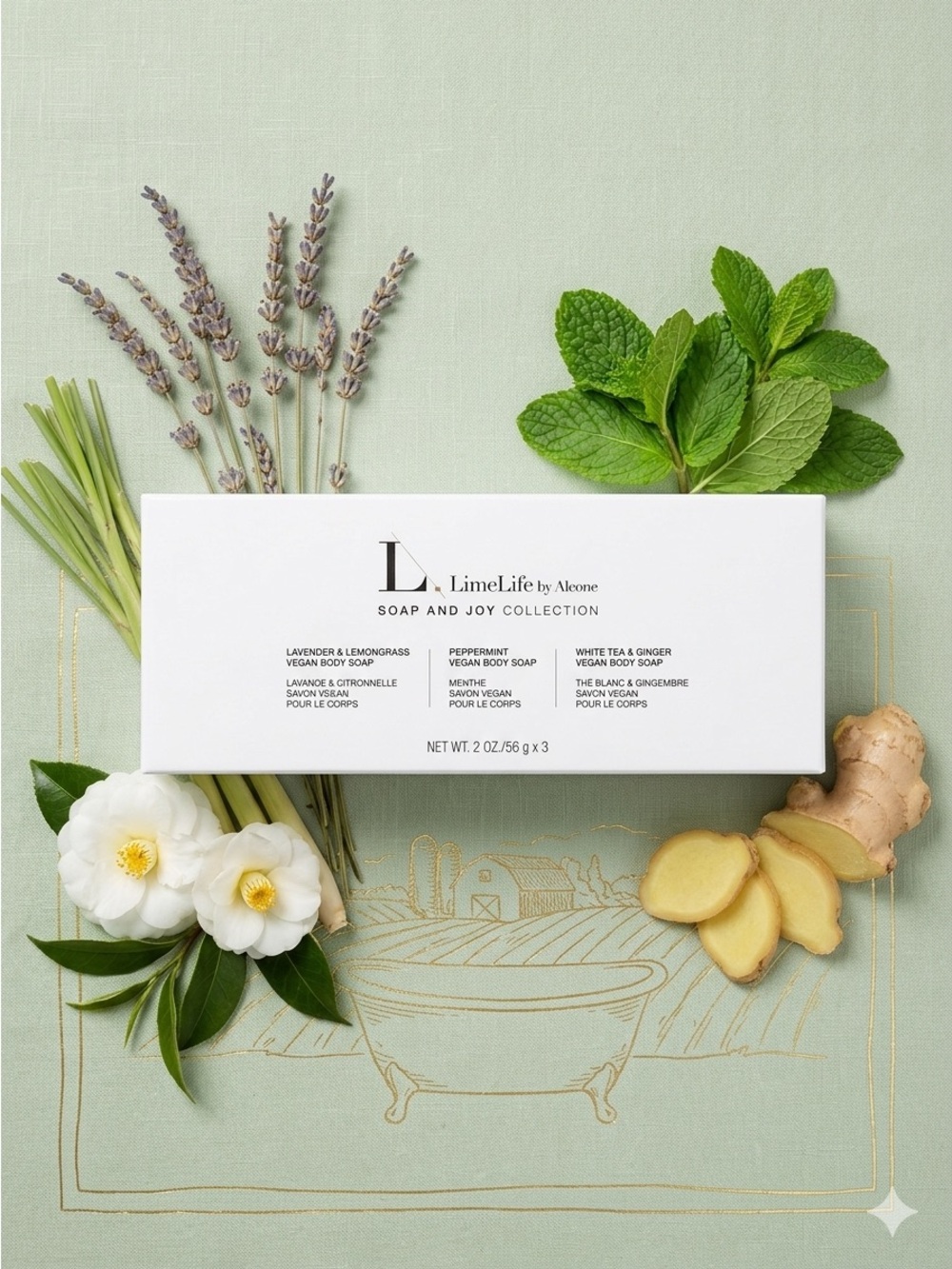 LIMELIFE BY ALCONE Soap And Joy Collection 3-Piece Vegan Body Soap Gift Set - Picture 2 of 7